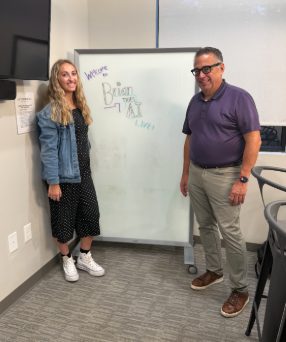 Brian and Kelsey at the first class