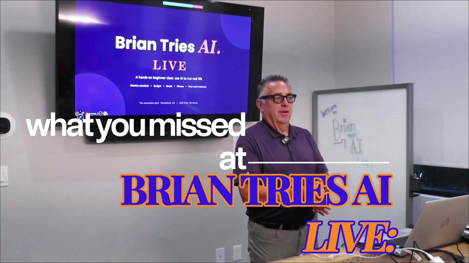 Watch the 35-second recap of the first Brian Tries AI LIVE class